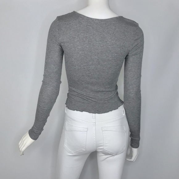 NEW {BP} Nordstrom Juniors Ruffled Hem Crop Top - Picture 4 of 8